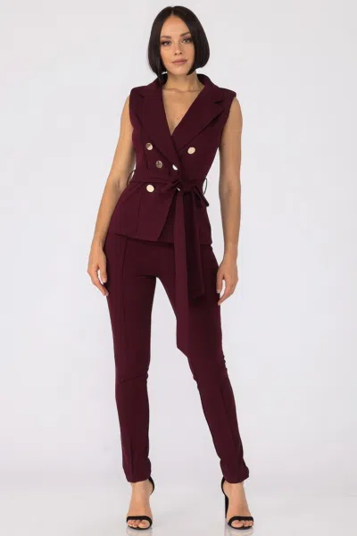 Truedames Fashion Top And Pants Set In Pink