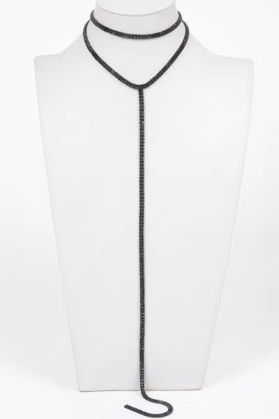 Truedames Fashionista Long Choker Necklace In Black