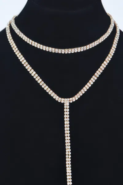 Truedames Fashionista Long Choker Necklace In Gold