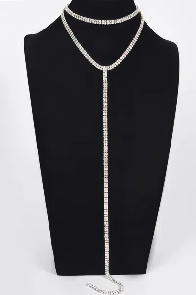 Truedames Fashionista Long Choker Necklace In Gold