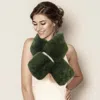 Truedames Faux Fur Bling Pull Through Scarf In Green