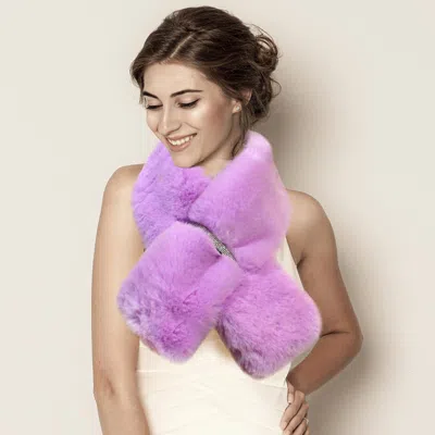 Truedames Faux Fur Bling Pull Through Scarf In Purple