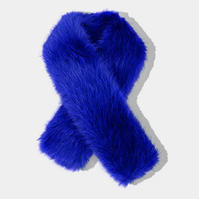 Truedames Faux Fur Fluffy Scarf In Blue