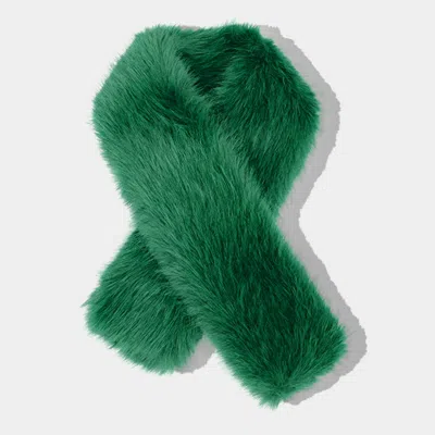 Truedames Faux Fur Fluffy Scarf In Green