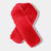 Truedames Faux Fur Fluffy Scarf In Red