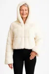 Truedames Faux Fur Hooded Jacket In Neutral