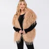 Truedames Faux Fur Pull Through Shawl In Gray