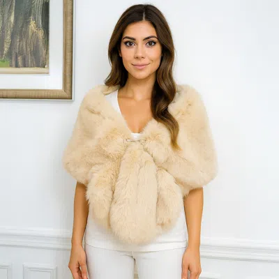 Truedames Faux Fur Shawl Wrap Poncho In Multi