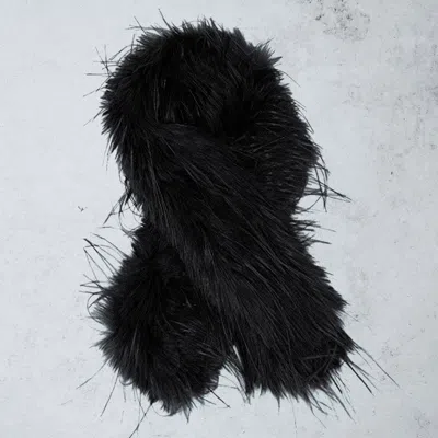 Truedames Faux Fuzzy Fur Fluffy Scarf In Black