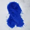 Truedames Faux Fuzzy Fur Fluffy Scarf In Blue