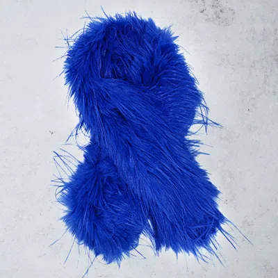 Truedames Faux Fuzzy Fur Fluffy Scarf In Blue