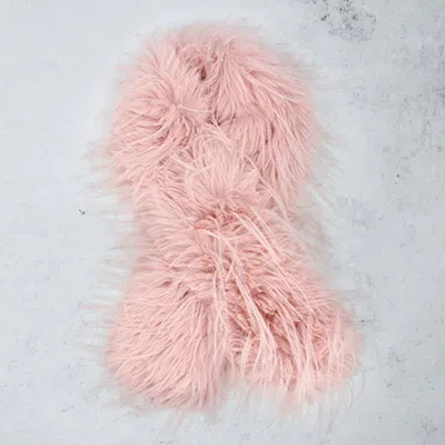 Truedames Faux Fuzzy Fur Fluffy Scarf In Pink