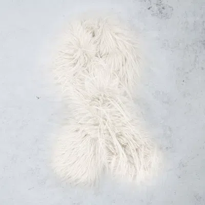 Truedames Faux Fuzzy Fur Fluffy Scarf In White