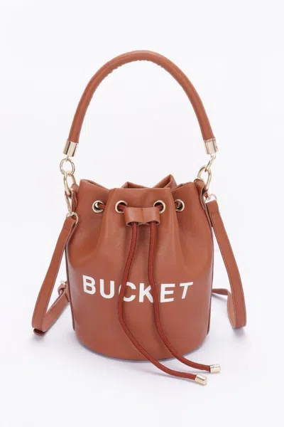 Truedames Faux Leather Bucket Bag In Brown