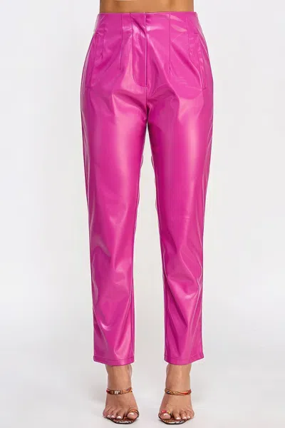 Truedames Faux Leather Pants In Pink