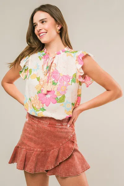 Truedames Feeling Fabulous Woven Top In Multi