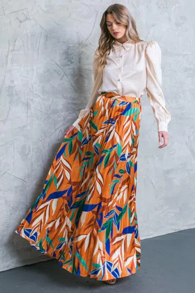 Truedames Feels Like Fall Woven Maxi Skirt In Multi