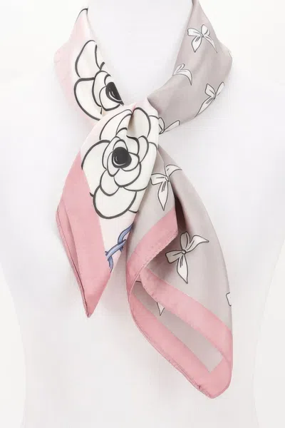 Truedames Feminine Floral Print Bandana For Elegant Everyday Style In Pink