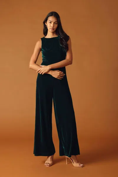 Truedames Final Touches Velvet Jumpsuit In Black