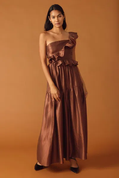 Truedames Find The Answer Woven Maxi Dress In Green