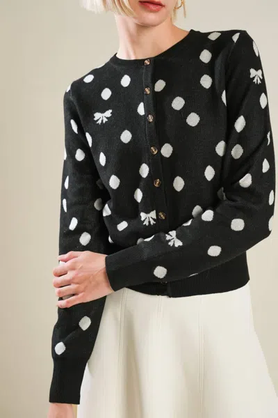 Truedames Finer Things Sweater Cardigan In Black