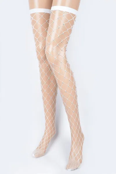 Truedames Fishnet Fashion Stocking In White