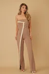 Truedames Flap Strapless Chain Jumpsuit In Multi