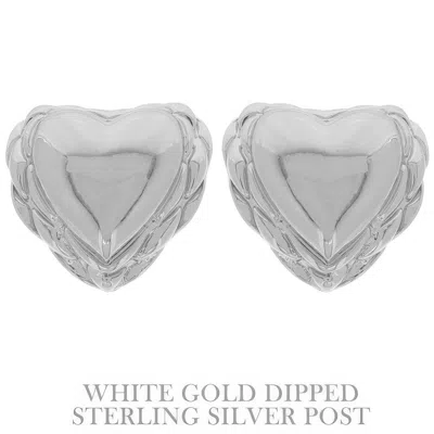 Truedames Flash-plated Scallop-edged Heart Earrings In Metallic