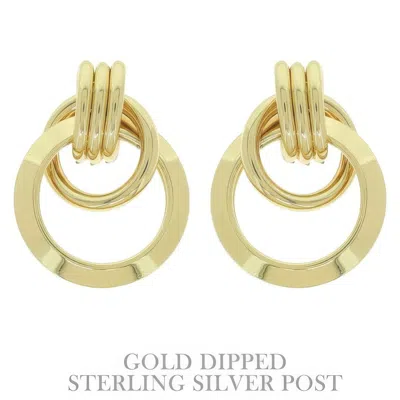 Truedames Flash-plated Stacked Doorknocker Earrings In Gold