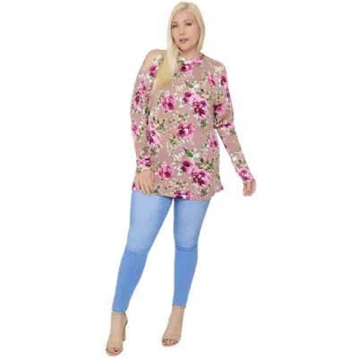 Truedames Flattering Cutout Details Floral Print Top In Multi