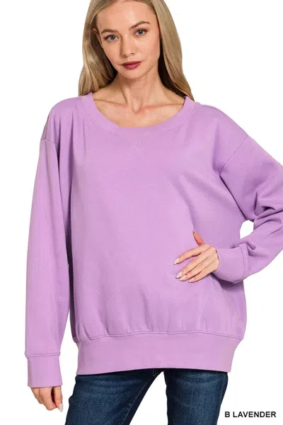 Truedames Fleece Boat Neck Sweatshirt In Purple