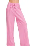 Truedames Fleece Exposed Seam Wide Leg Sweatpants In Multi