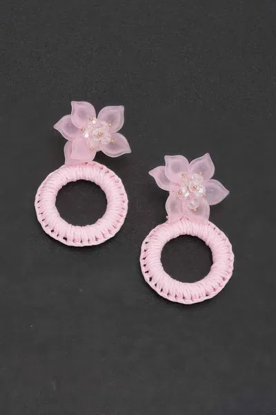Truedames Floral Blossom Earrings In Pink