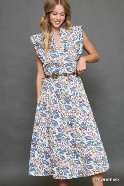 Truedames Floral Garden Print Tiered Maxi Dress In White