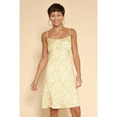 Truedames Floral Midi Dress In Yellow