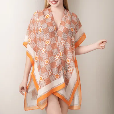 Truedames Floral Pattern Kimono Poncho In Multi