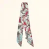 Truedames Floral Pattern Printed Twilly Skinny Scarf In Blue