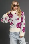 Truedames Floral Patterned Mock Neck Sweater In Multi