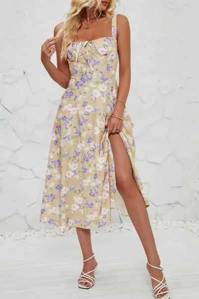 Truedames Floral Print Cami Dress With Side Slit In Multi