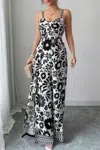 Truedames Floral Print High Waist Split Wide Leg Fit Jumpsuit In Multi