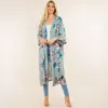 Truedames Floral Print Long Kimono Poncho In Multi