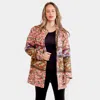 Truedames Floral Print Pocket Button Closure Coat In Pink