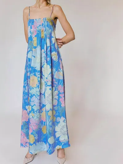 Truedames Floral Print Sleeveless Maxi Dress In Blue