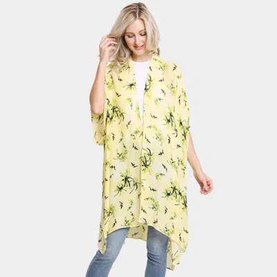 Truedames Floral Printed Cover Up Kimono Poncho In Neutral