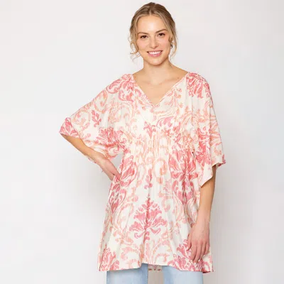 Truedames Floral Printed Short Dress 22" X 35.4" In Pink
