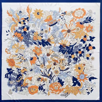 Truedames Floral Silk Feel Square Scarf In Multi