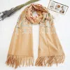 Truedames Floral Tassel Cashmere Feel Scarf In Brown