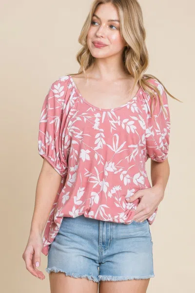 Truedames Floral T/r Span Babydoll Top In Multi