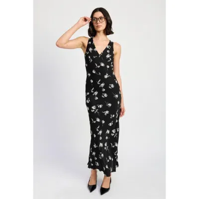 Truedames Floral V Neck Maxi Dress In Black