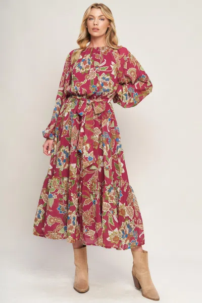 Truedames Florally Chic Woven Midi Dress In Multi